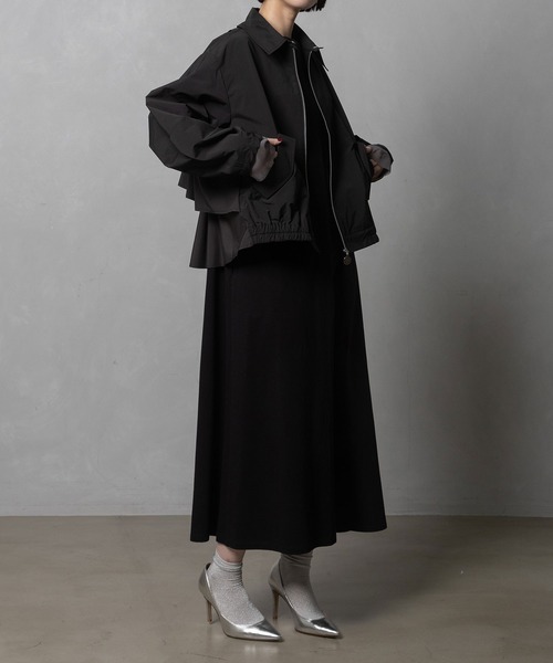 MARECHAL TERRE(マルシャルテル)の「シャツブルゾン(ブルゾン・レディース・ブラック/グレー系その他/ブラック系その他・MEDIUM)」の10枚目の写真