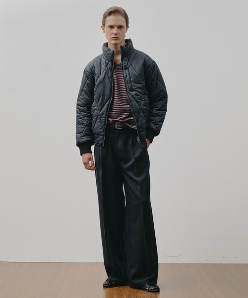 Adoon plain（アドーンプレーン）の「Daiamond Quilted Padded Blouson / ダイヤキルト中綿ブルゾン（ブルゾン・メンズ・ブラック/ブラウン/チャコールグレー/ライトブルー・LARGE/MEDIUM）」の13枚目の写真