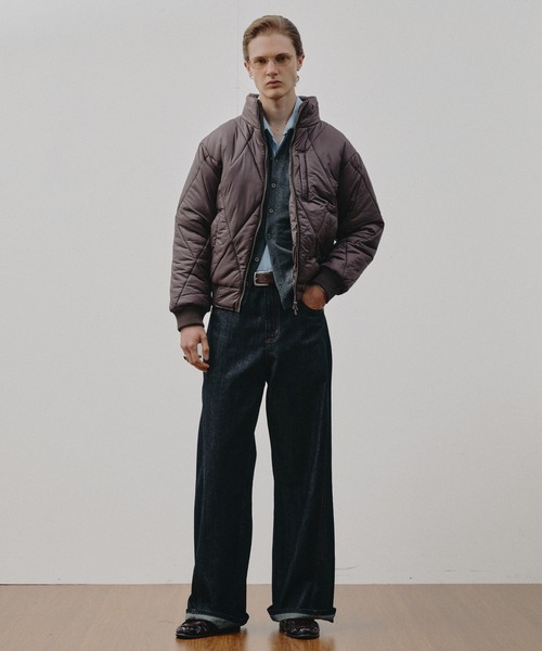 Adoon plain（アドーンプレーン）の「Daiamond Quilted Padded Blouson / ダイヤキルト中綿ブルゾン（ブルゾン・メンズ・ブラック/ブラウン/チャコールグレー/ライトブルー・LARGE/MEDIUM）」の12枚目の写真