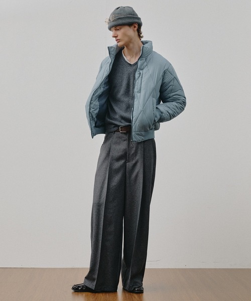 Adoon plain（アドーンプレーン）の「Daiamond Quilted Padded Blouson / ダイヤキルト中綿ブルゾン（ブルゾン・メンズ・ブラック/ブラウン/チャコールグレー/ライトブルー・LARGE/MEDIUM）」の15枚目の写真