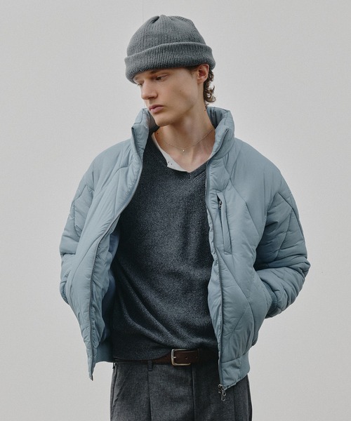 Adoon plain（アドーンプレーン）の「Daiamond Quilted Padded Blouson / ダイヤキルト中綿ブルゾン（ブルゾン・メンズ・ブラック/ブラウン/チャコールグレー/ライトブルー・LARGE/MEDIUM）」の22枚目の写真