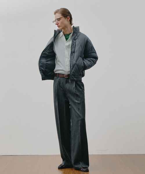 Adoon plain（アドーンプレーン）の「Daiamond Quilted Padded Blouson / ダイヤキルト中綿ブルゾン（ブルゾン・メンズ・ブラック/ブラウン/チャコールグレー/ライトブルー・LARGE/MEDIUM）」の16枚目の写真