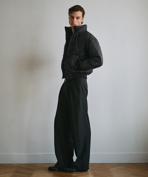 Adoon plain（アドーンプレーン）の「Daiamond Quilted Padded Blouson / ダイヤキルト中綿ブルゾン（ブルゾン・メンズ・ブラック/ブラウン/チャコールグレー/ライトブルー・LARGE/MEDIUM）」の6枚目の写真