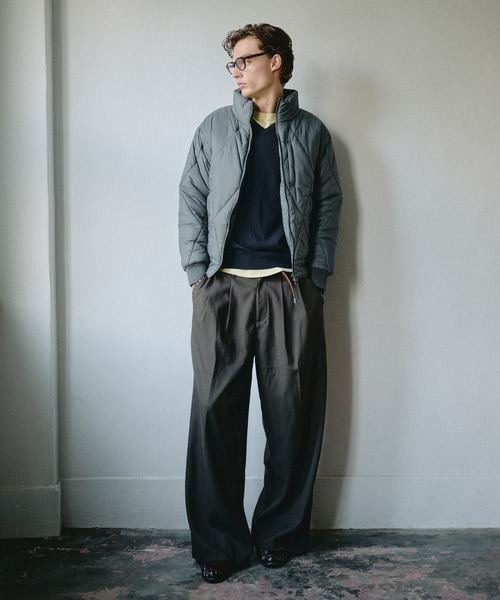 Adoon plain（アドーンプレーン）の「Daiamond Quilted Padded Blouson / ダイヤキルト中綿ブルゾン（ブルゾン・メンズ・ブラック/ブラウン/チャコールグレー/ライトブルー・LARGE/MEDIUM）」の8枚目の写真