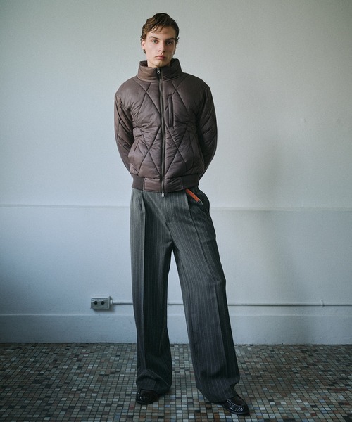 Adoon plain（アドーンプレーン）の「Daiamond Quilted Padded Blouson / ダイヤキルト中綿ブルゾン（ブルゾン・メンズ・ブラック/ブラウン/チャコールグレー/ライトブルー・LARGE/MEDIUM）」の11枚目の写真