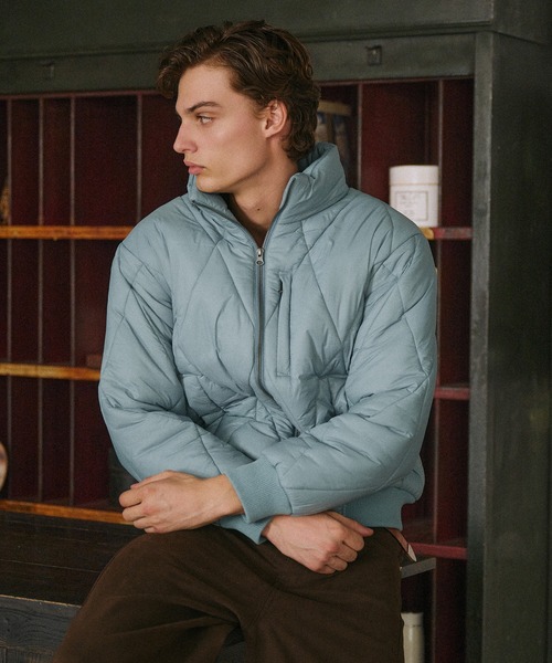 Adoon plain（アドーンプレーン）の「Daiamond Quilted Padded Blouson / ダイヤキルト中綿ブルゾン（ブルゾン・メンズ・ブラック/ブラウン/チャコールグレー/ライトブルー・LARGE/MEDIUM）」の21枚目の写真