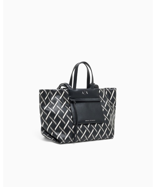 ARMANI EXCHANGE(アルマーニエクスチェンジ)の「【A|X アルマーニ エクスチェンジ】シェブロンロゴ ミディアムダブルハンドバッグ(トートバッグ・レディース・ブラック・FREE)」の2枚目の写真