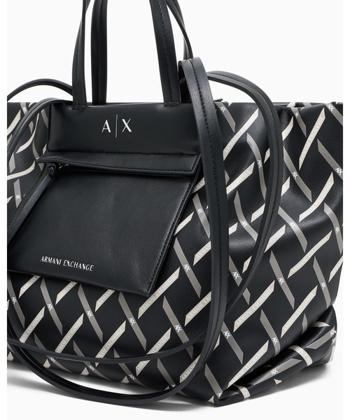 ARMANI EXCHANGE(アルマーニエクスチェンジ)の「【A|X アルマーニ エクスチェンジ】シェブロンロゴ ミディアムダブルハンドバッグ(トートバッグ・レディース・ブラック・FREE)」の5枚目の写真