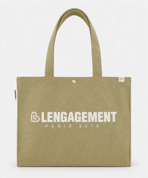 LENGAGEMENT（ランガージュマン）の「ストーリー ロゴ ミリタリー キャンバス ショッパーバッグ [ベージュ]（ショルダーバッグ・レディース・その他・FREE）」の4枚目の写真
