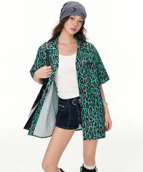 ARTISTWEAR（アーティストウェア）の「[ATW] トロピックレオパードハーフシャツ（シャツ/ブラウス・レディース・その他・MEDIUM）」の4枚目の写真