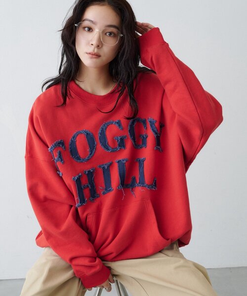 CIAOPANIC TYPY（チャオパニックティピー）の「【UNISEX】オーバーサイズダメージロゴ裏毛スウェット（スウェット・レディース・グレー/ブラック/レッド/グリーン・ONE SIZE）」の4枚目の写真