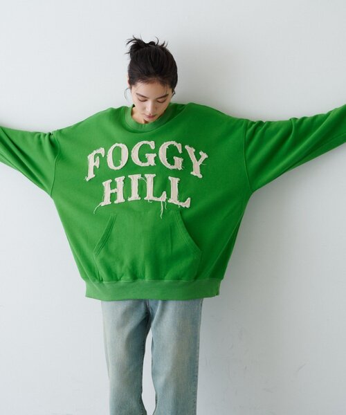 CIAOPANIC TYPY（チャオパニックティピー）の「【UNISEX】オーバーサイズダメージロゴ裏毛スウェット（スウェット・レディース・グレー/ブラック/レッド/グリーン・ONE SIZE）」の3枚目の写真