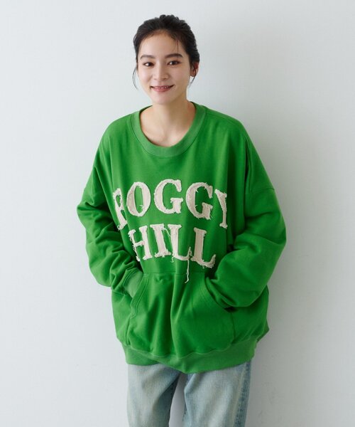 CIAOPANIC TYPY（チャオパニックティピー）の「【UNISEX】オーバーサイズダメージロゴ裏毛スウェット（スウェット・レディース・グレー/ブラック/レッド/グリーン・ONE SIZE）」の15枚目の写真