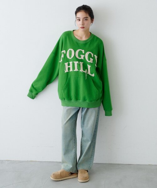 CIAOPANIC TYPY（チャオパニックティピー）の「【UNISEX】オーバーサイズダメージロゴ裏毛スウェット（スウェット・レディース・グレー/ブラック/レッド/グリーン・ONE SIZE）」の18枚目の写真
