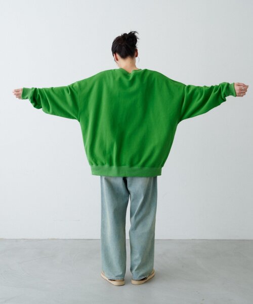 CIAOPANIC TYPY（チャオパニックティピー）の「【UNISEX】オーバーサイズダメージロゴ裏毛スウェット（スウェット・レディース・グレー/ブラック/レッド/グリーン・ONE SIZE）」の10枚目の写真