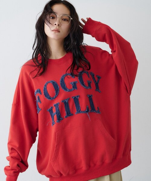 CIAOPANIC TYPY（チャオパニックティピー）の「【UNISEX】オーバーサイズダメージロゴ裏毛スウェット（スウェット・レディース・グレー/ブラック/レッド/グリーン・ONE SIZE）」の11枚目の写真