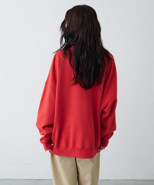 CIAOPANIC TYPY（チャオパニックティピー）の「【UNISEX】オーバーサイズダメージロゴ裏毛スウェット（スウェット・レディース・グレー/ブラック/レッド/グリーン・ONE SIZE）」の14枚目の写真