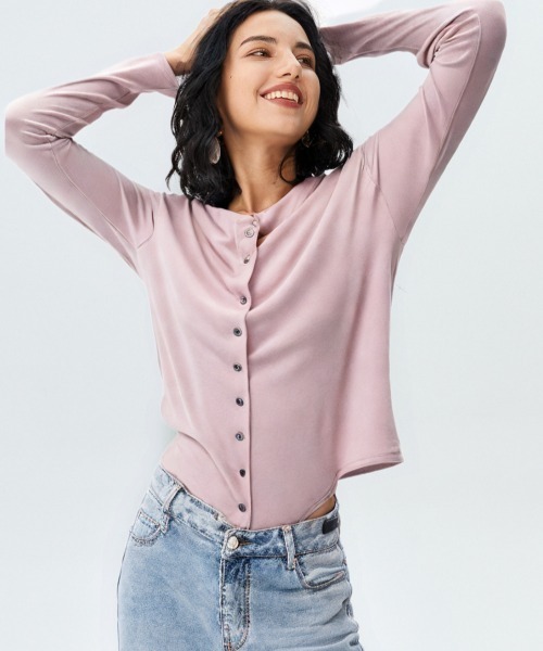 JOCOSA(ジョコサ)の「サマーニットカーディガン 冷感(カーディガン/ボレロ・レディース・ブラック/ピンク/グレイッシュベージュ/グリーン/アイボリー・FREE)」の22枚目の写真