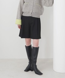 【セットアップ対応】ハイウエストタックハーフパンツ