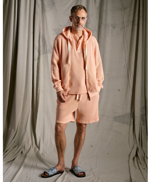 wjk（ダヴルジェイケイ）の「hard dry waffle damage zip hoodie（パーカー・メンズ・ネイビー/チャコール/ピンク・X-LARGE/LARGE/MEDIUM/SMALL）」の8枚目の写真