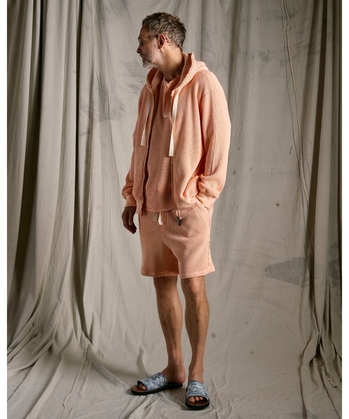 wjk（ダヴルジェイケイ）の「hard dry waffle damage zip hoodie（パーカー・メンズ・ネイビー/チャコール/ピンク・X-LARGE/LARGE/MEDIUM/SMALL）」の9枚目の写真