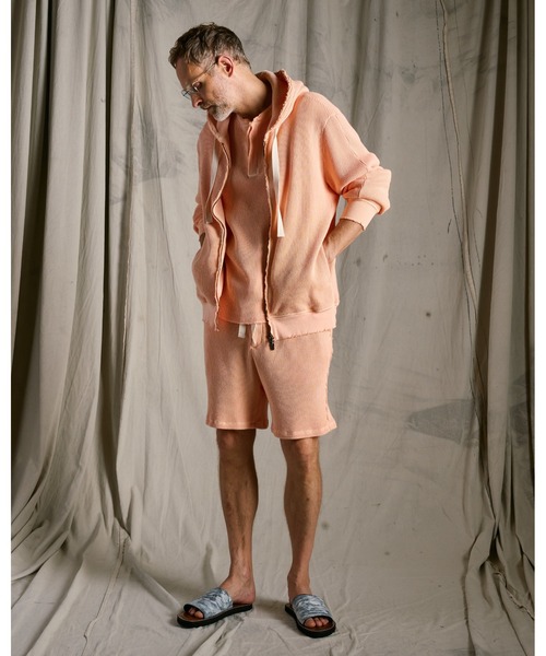 wjk（ダヴルジェイケイ）の「hard dry waffle damage zip hoodie（パーカー・メンズ・ネイビー/チャコール/ピンク・X-LARGE/LARGE/MEDIUM/SMALL）」の10枚目の写真