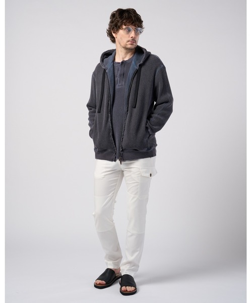 wjk（ダヴルジェイケイ）の「hard dry waffle damage zip hoodie（パーカー・メンズ・ネイビー/チャコール/ピンク・X-LARGE/LARGE/MEDIUM/SMALL）」の11枚目の写真