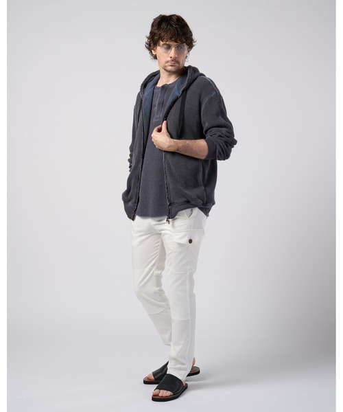 wjk（ダヴルジェイケイ）の「hard dry waffle damage zip hoodie（パーカー・メンズ・ネイビー/チャコール/ピンク・X-LARGE/LARGE/MEDIUM/SMALL）」の12枚目の写真