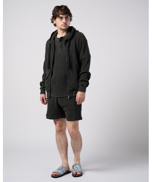 wjk（ダヴルジェイケイ）の「hard dry waffle damage zip hoodie（パーカー・メンズ・ネイビー/チャコール/ピンク・X-LARGE/LARGE/MEDIUM/SMALL）」の13枚目の写真