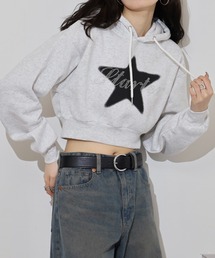 STARTER BLACK LABEL | STARTER LADYS スウェットショート丈プリントプルパーカー 裏起毛(パーカー)