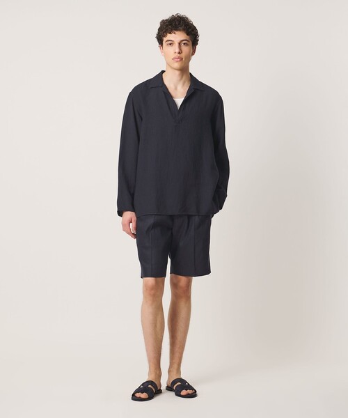 NUMBER M(ナンバーエム)の「【別注】<NUMBER M>ソリッド 1プリーツ ショーツ(その他パンツ・メンズ・ネイビー・50)」の11枚目の写真