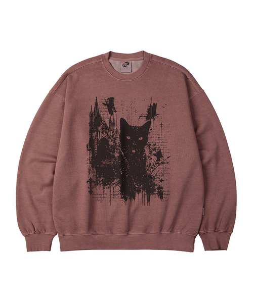 WILDROCK（ワイルドロック）の「ゴシックキャッスルキャット ピグメントオーバーサイズスウェット_5 COL（スウェット・レディース・ライトグレー/ピンク/ブルー/ダークカーキ/チャコール・SMALL/MEDIUM/LARGE/X-SMALL）」の5枚目の写真