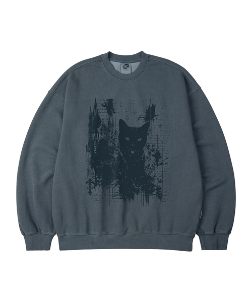 WILDROCK（ワイルドロック）の「ゴシックキャッスルキャット ピグメントオーバーサイズスウェット_5 COL（スウェット・レディース・ライトグレー/ピンク/ブルー/ダークカーキ/チャコール・SMALL/MEDIUM/LARGE/X-SMALL）」の4枚目の写真