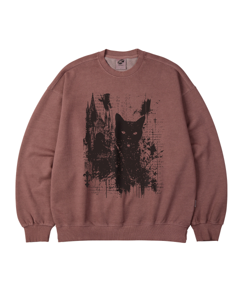 WILDROCK（ワイルドロック）の「ゴシックキャッスルキャット ピグメントオーバーサイズスウェット_5 COL（スウェット・レディース・ライトグレー/ピンク/ブルー/ダークカーキ/チャコール・SMALL/MEDIUM/LARGE/X-SMALL）」の7枚目の写真