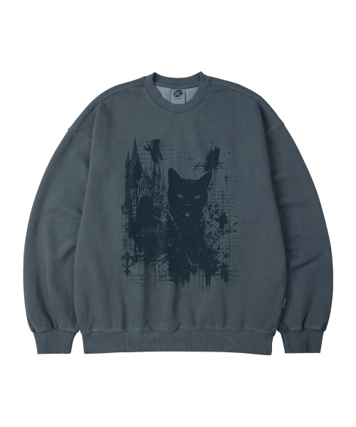 WILDROCK（ワイルドロック）の「ゴシックキャッスルキャット ピグメントオーバーサイズスウェット_5 COL（スウェット・レディース・ライトグレー/ピンク/ブルー/ダークカーキ/チャコール・SMALL/MEDIUM/LARGE/X-SMALL）」の9枚目の写真