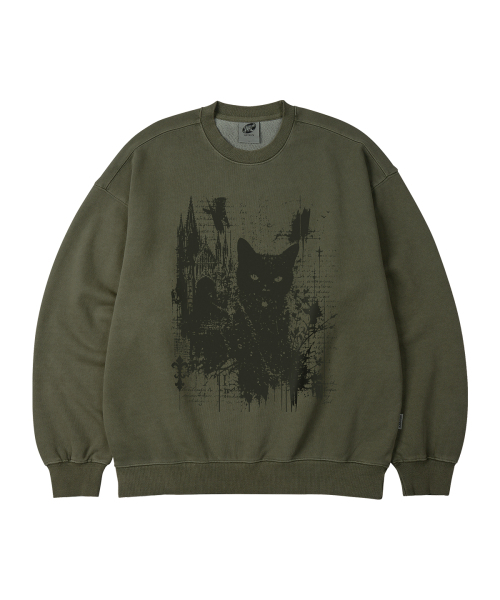 WILDROCK（ワイルドロック）の「ゴシックキャッスルキャット ピグメントオーバーサイズスウェット_5 COL（スウェット・レディース・ライトグレー/ピンク/ブルー/ダークカーキ/チャコール・SMALL/MEDIUM/LARGE/X-SMALL）」の10枚目の写真