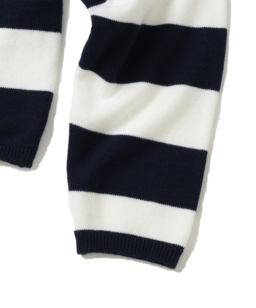 KNITTED（ニッティド）の「(ユニセックス) ストライプラグビーコラーニット ネイビー（ニット/セーター・メンズ・その他・MEDIUM/LARGE/X-LARGE/FREE）」の5枚目の写真