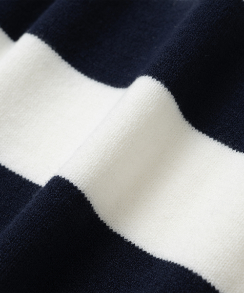 KNITTED（ニッティド）の「(ユニセックス) ストライプラグビーコラーニット ネイビー（ニット/セーター・メンズ・その他・MEDIUM/LARGE/X-LARGE/FREE）」の6枚目の写真