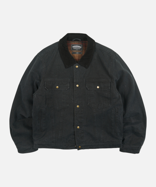 FRIZMWORKS(フリズムワークス)の「HEAVY CANVAS STORM TRUCKER JACKET _ BLACK(デニムジャケット・メンズ・その他・SMALL/MEDIUM/LARGE/X-LARGE)」の1枚目の写真