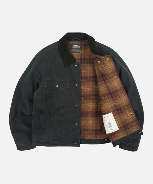FRIZMWORKS(フリズムワークス)の「HEAVY CANVAS STORM TRUCKER JACKET _ BLACK(デニムジャケット・メンズ・その他・SMALL/MEDIUM/LARGE/X-LARGE)」の2枚目の写真