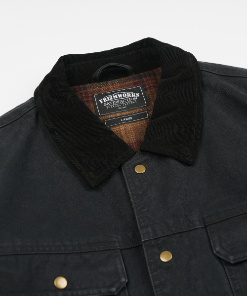 FRIZMWORKS(フリズムワークス)の「HEAVY CANVAS STORM TRUCKER JACKET _ BLACK(デニムジャケット・メンズ・その他・SMALL/MEDIUM/LARGE/X-LARGE)」の4枚目の写真