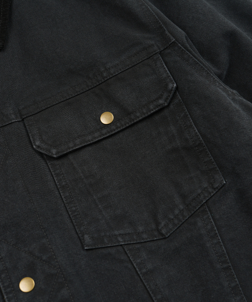 FRIZMWORKS(フリズムワークス)の「HEAVY CANVAS STORM TRUCKER JACKET _ BLACK(デニムジャケット・メンズ・その他・SMALL/MEDIUM/LARGE/X-LARGE)」の5枚目の写真