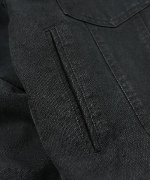 FRIZMWORKS(フリズムワークス)の「HEAVY CANVAS STORM TRUCKER JACKET _ BLACK(デニムジャケット・メンズ・その他・SMALL/MEDIUM/LARGE/X-LARGE)」の6枚目の写真