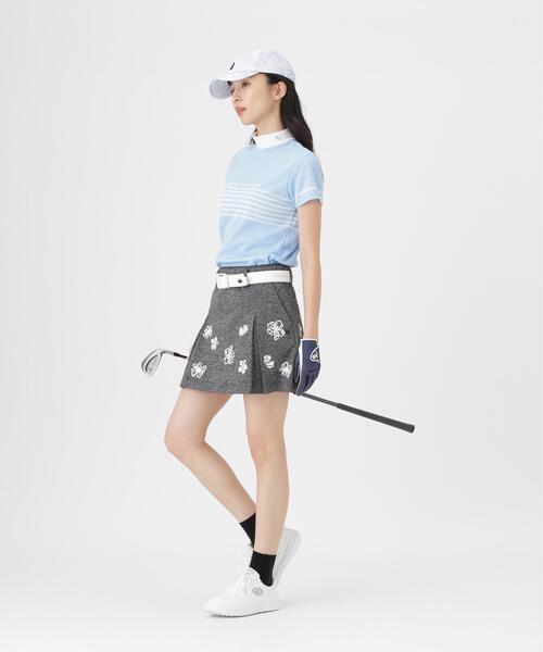PEARLY GATES(パーリーゲイツ)の「【PEARLY GATES】プレイティングベアメッシュスカート <花・変形ウサギ柄> (WOMENS)(スカート・レディース・グレー系その他/ダークインディゴブルー・SMALL/LARGE/X-SMALL/MEDIUM)」の3枚目の写真