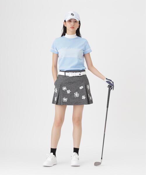 PEARLY GATES(パーリーゲイツ)の「【PEARLY GATES】プレイティングベアメッシュスカート <花・変形ウサギ柄> (WOMENS)(スカート・レディース・グレー系その他/ダークインディゴブルー・SMALL/LARGE/X-SMALL/MEDIUM)」の4枚目の写真