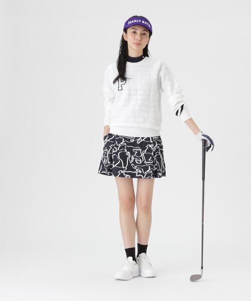 PEARLY GATES(パーリーゲイツ)の「【PEARLY GATES】プレイティングベアメッシュスカート <花・変形ウサギ柄> (WOMENS)(スカート・レディース・グレー系その他/ダークインディゴブルー・SMALL/LARGE/X-SMALL/MEDIUM)」の9枚目の写真