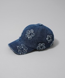 MAISON SPECIAL（メゾンスペシャル）の「《UNISEX》フラワーパターンモチーフダメージデニム6Pキャップ/Flower Pattern Motif Damaged Denim 6P Cap【MAISON SPECIAL/メゾンスペシャル】（キャップ）」