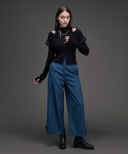 Ellno de Mavie(エルノデメヴィ)の「フラワー刺繍オフショルニットトップス(ニット/セーター・レディース・ブルーグリーン/ブラック・FREE)」の14枚目の写真