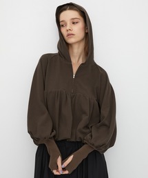 【新作】ドライウラケバルーンフーディー|秋服//長袖/ウォッシャブル/ストレッチ/スウェット/大人カジュアル