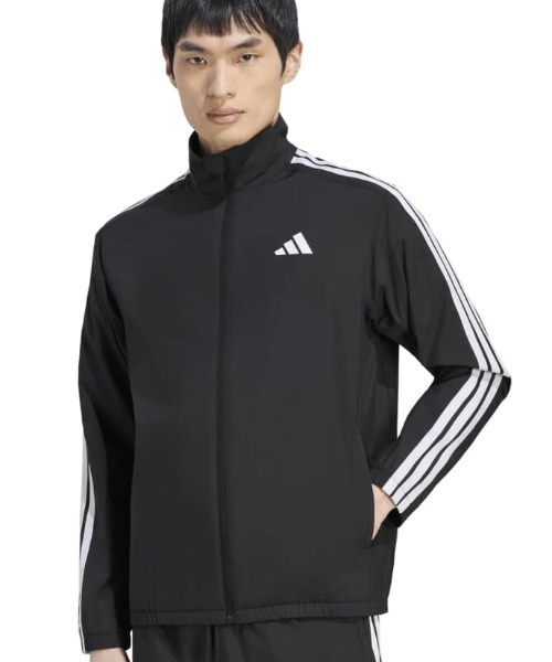 adidas(アディダス)の「アディダス adidas マストハブ スリーストライプス 起毛トリコット裏地 フルジップジャケット(ジャージ・メンズ・ブラック・L/LL)」の1枚目の写真